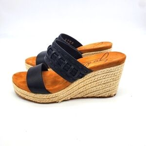 ZODIAC Shoes Women 6M Poppy Platform Espadrille Wedge Sandals Black